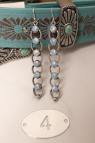 Sterling Silver Six Stone Cascading Earrings-Drop Earrings-Krush Kandy, Women's Online Fashion Boutique Located in Phoenix, Arizona (Scottsdale Area)