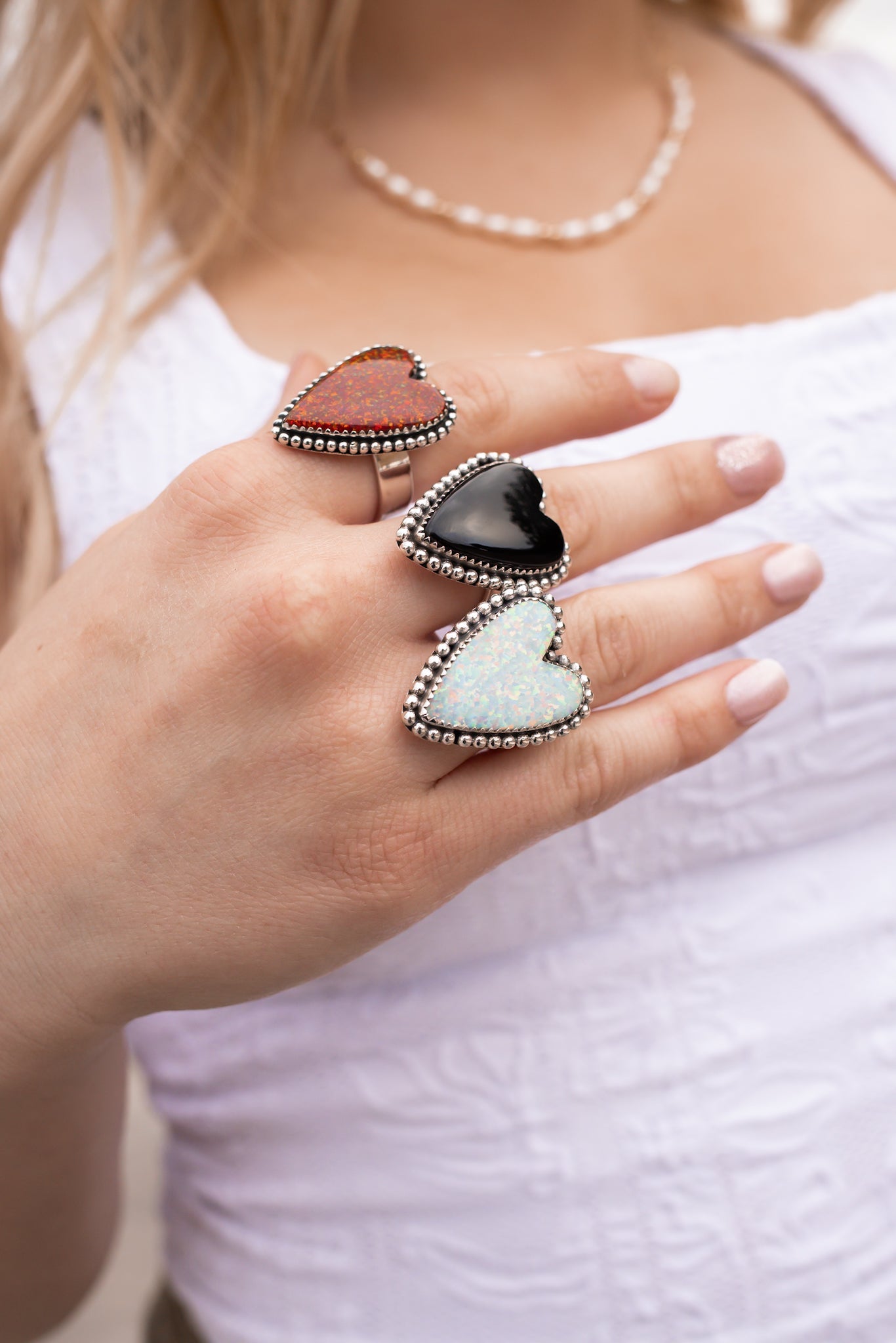 Long Heart Sterling Silver Ring-Statement Rings-Krush Kandy, Women's Online Fashion Boutique Located in Phoenix, Arizona (Scottsdale Area)