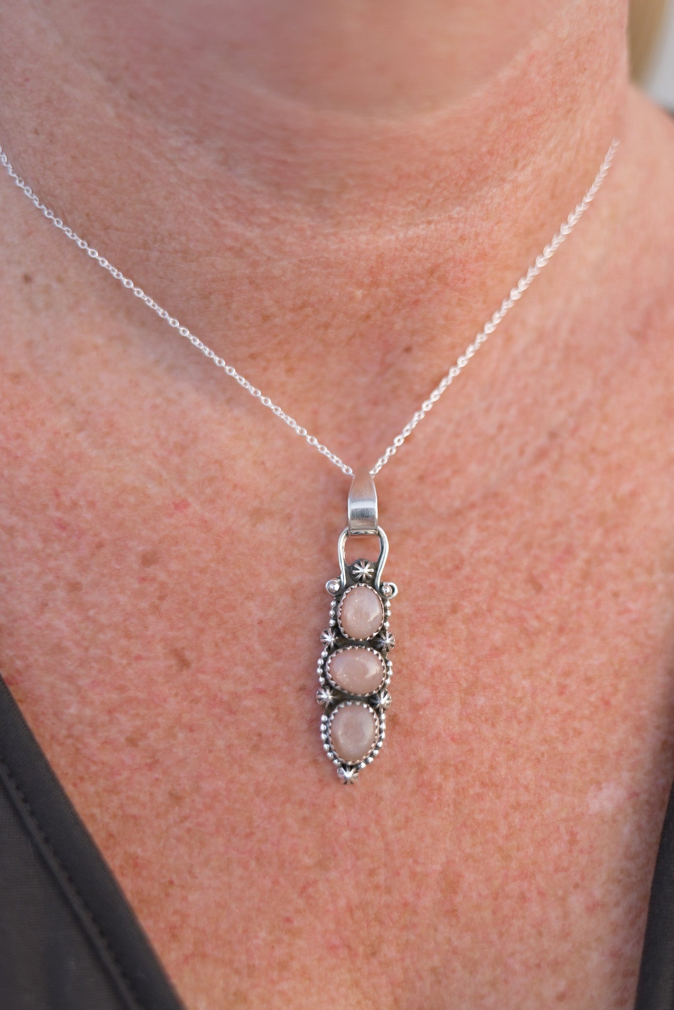 Three Stone Concho Pendant-Pendant Necklaces-Krush Kandy, Women's Online Fashion Boutique Located in Phoenix, Arizona (Scottsdale Area)