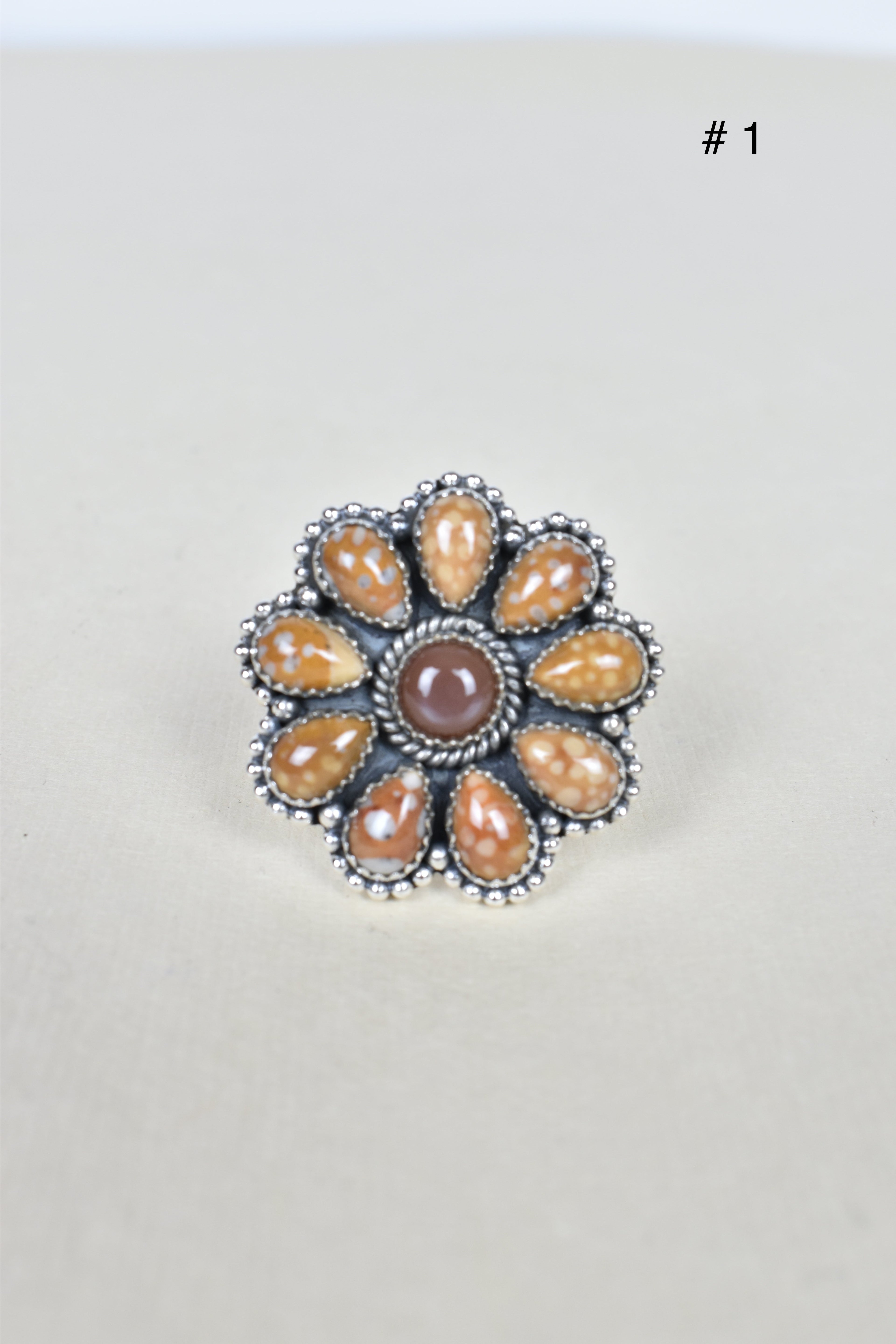 Chocolate Moonstone & Stone Cluster Sterling Silver Rings-Cluster Rings-Krush Kandy, Women's Online Fashion Boutique Located in Phoenix, Arizona (Scottsdale Area)