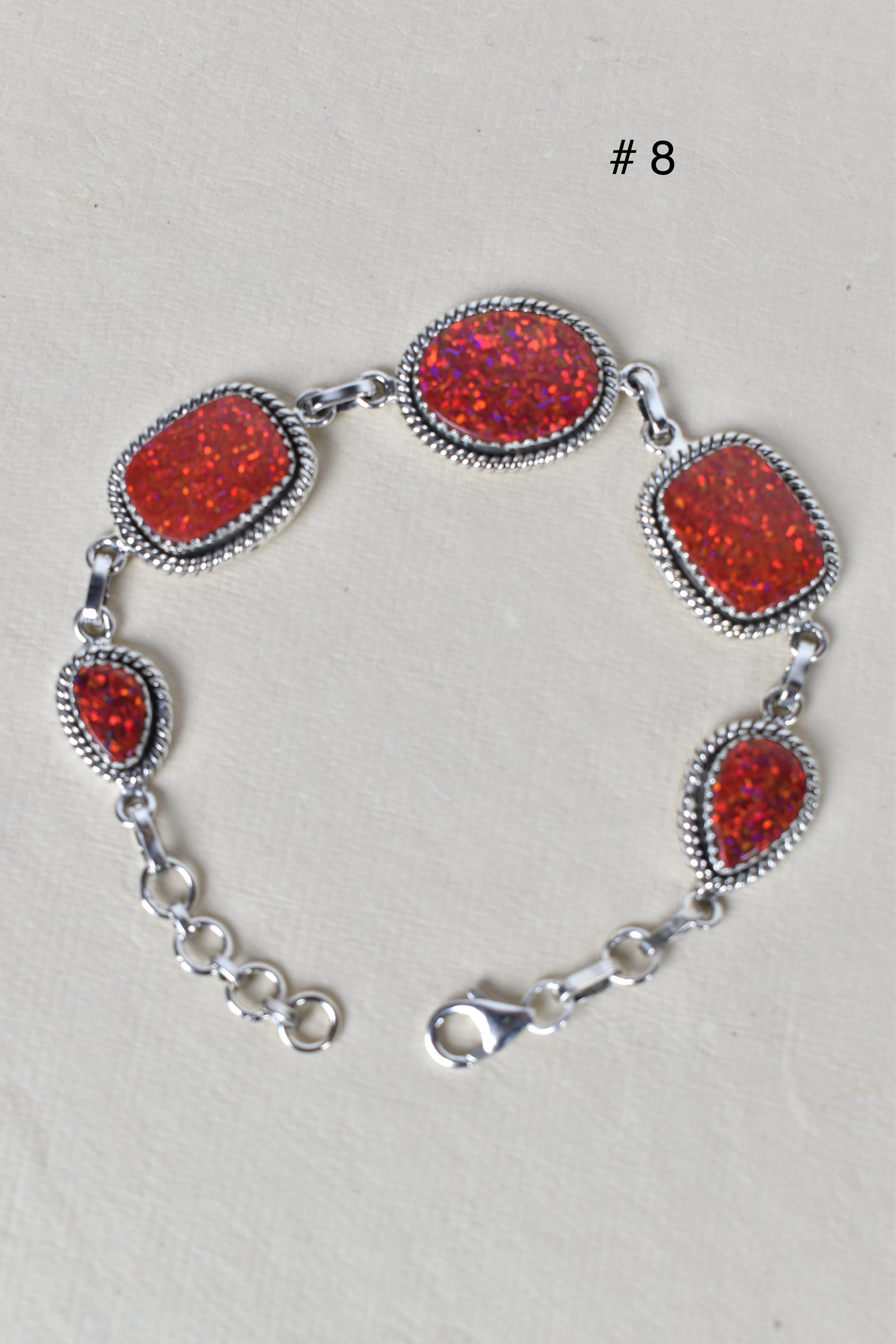 ONE OF A KIND STERLING SILVER 5 STONE BRACELET-Gemstone Bracelets-Krush Kandy, Women's Online Fashion Boutique Located in Phoenix, Arizona (Scottsdale Area)