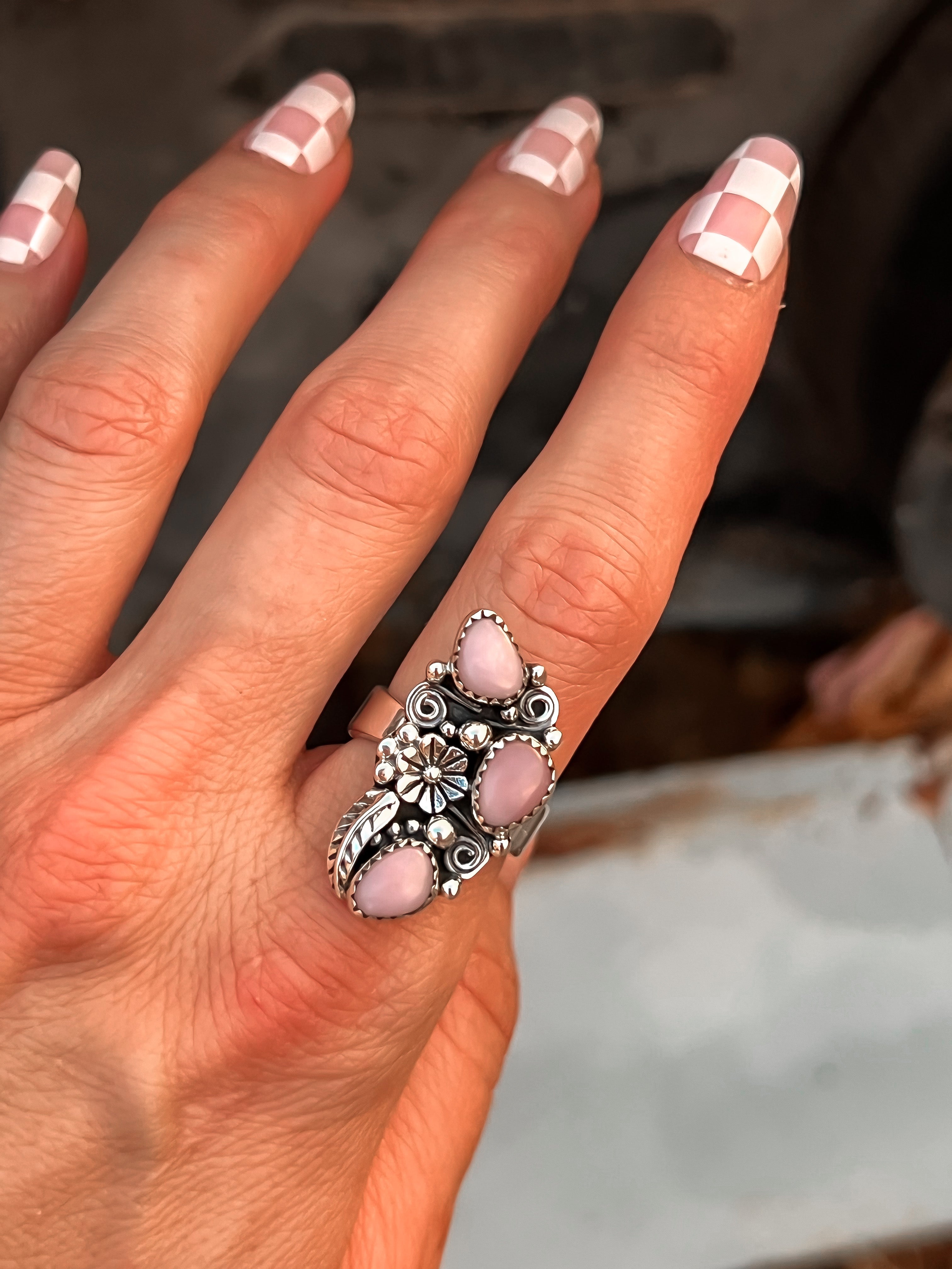 The Henley Triple Stone Flower Ring-Cluster Rings-Krush Kandy, Women's Online Fashion Boutique Located in Phoenix, Arizona (Scottsdale Area)