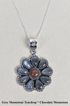 Daisy Days Sterling Silver & Stone Cluster Necklaces-Pendant Necklaces-Krush Kandy, Women's Online Fashion Boutique Located in Phoenix, Arizona (Scottsdale Area)