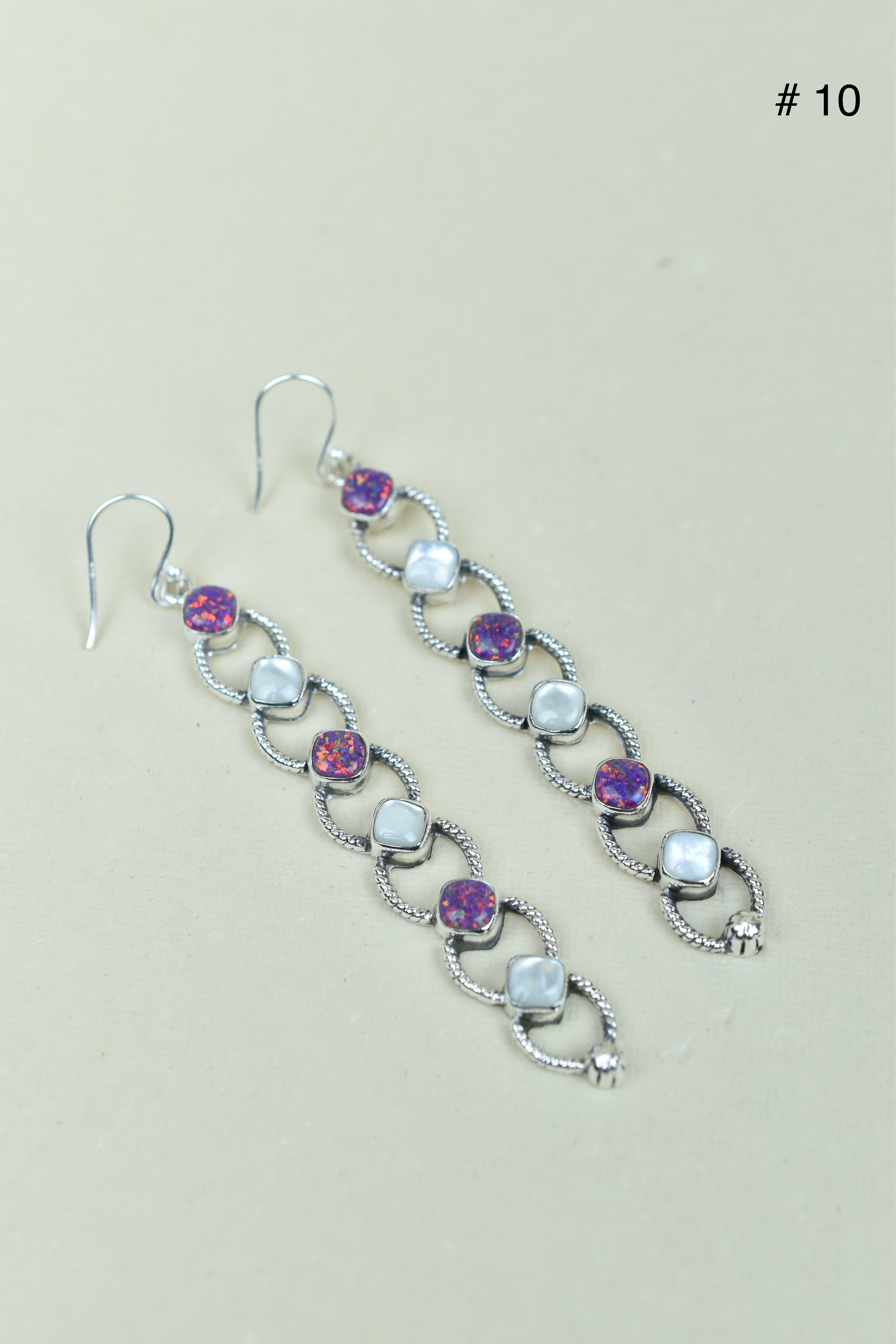 Sterling Silver Six Stone Cascading Earrings-Drop Earrings-Krush Kandy, Women's Online Fashion Boutique Located in Phoenix, Arizona (Scottsdale Area)