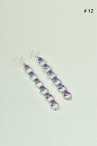 Sterling Silver Six Stone Cascading Earrings-Drop Earrings-Krush Kandy, Women's Online Fashion Boutique Located in Phoenix, Arizona (Scottsdale Area)