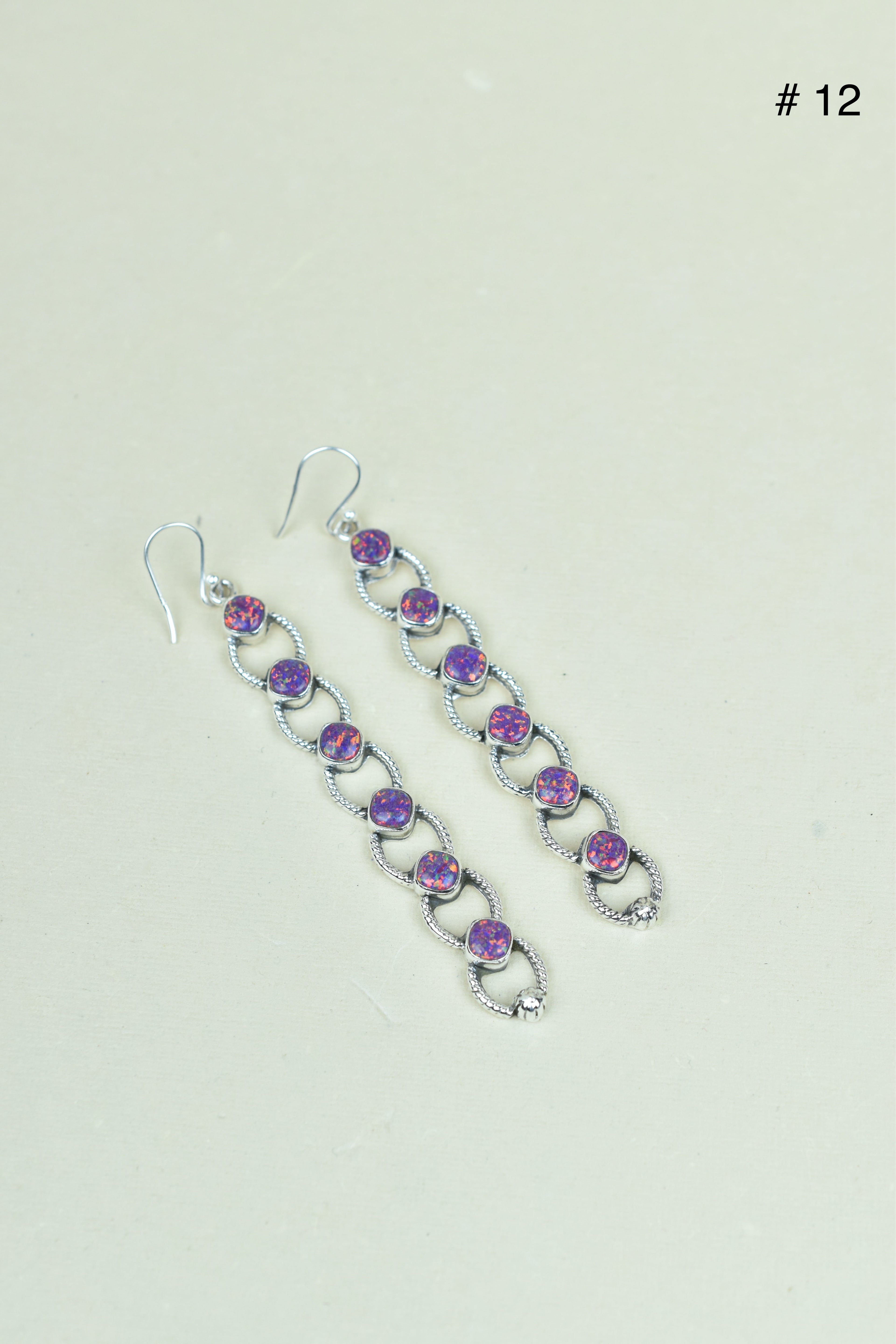 Sterling Silver Six Stone Cascading Earrings-Drop Earrings-Krush Kandy, Women's Online Fashion Boutique Located in Phoenix, Arizona (Scottsdale Area)