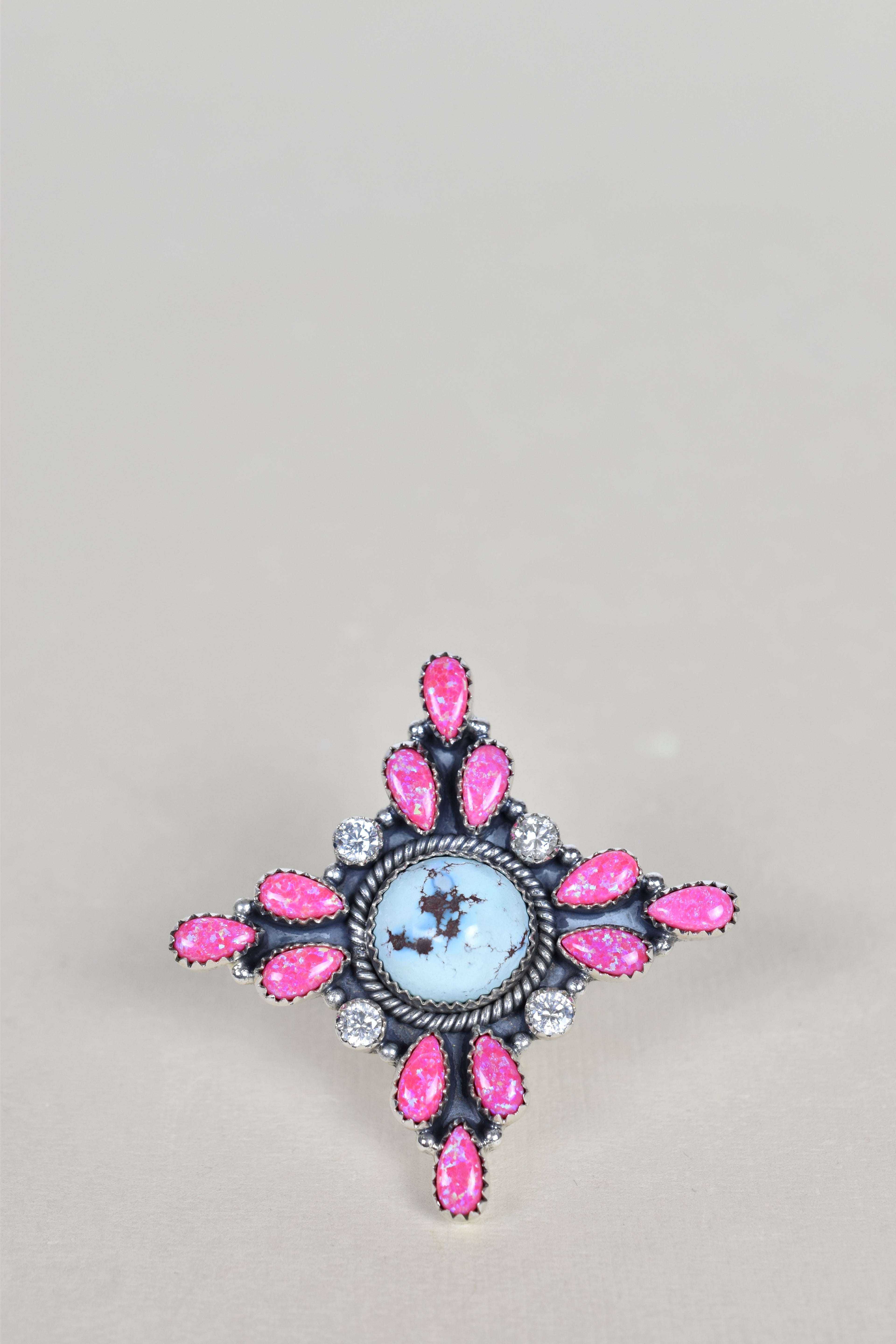 Golden Hills, Neon Opal and Crystal One of A Kind Ring-Cluster Rings-Krush Kandy, Women's Online Fashion Boutique Located in Phoenix, Arizona (Scottsdale Area)