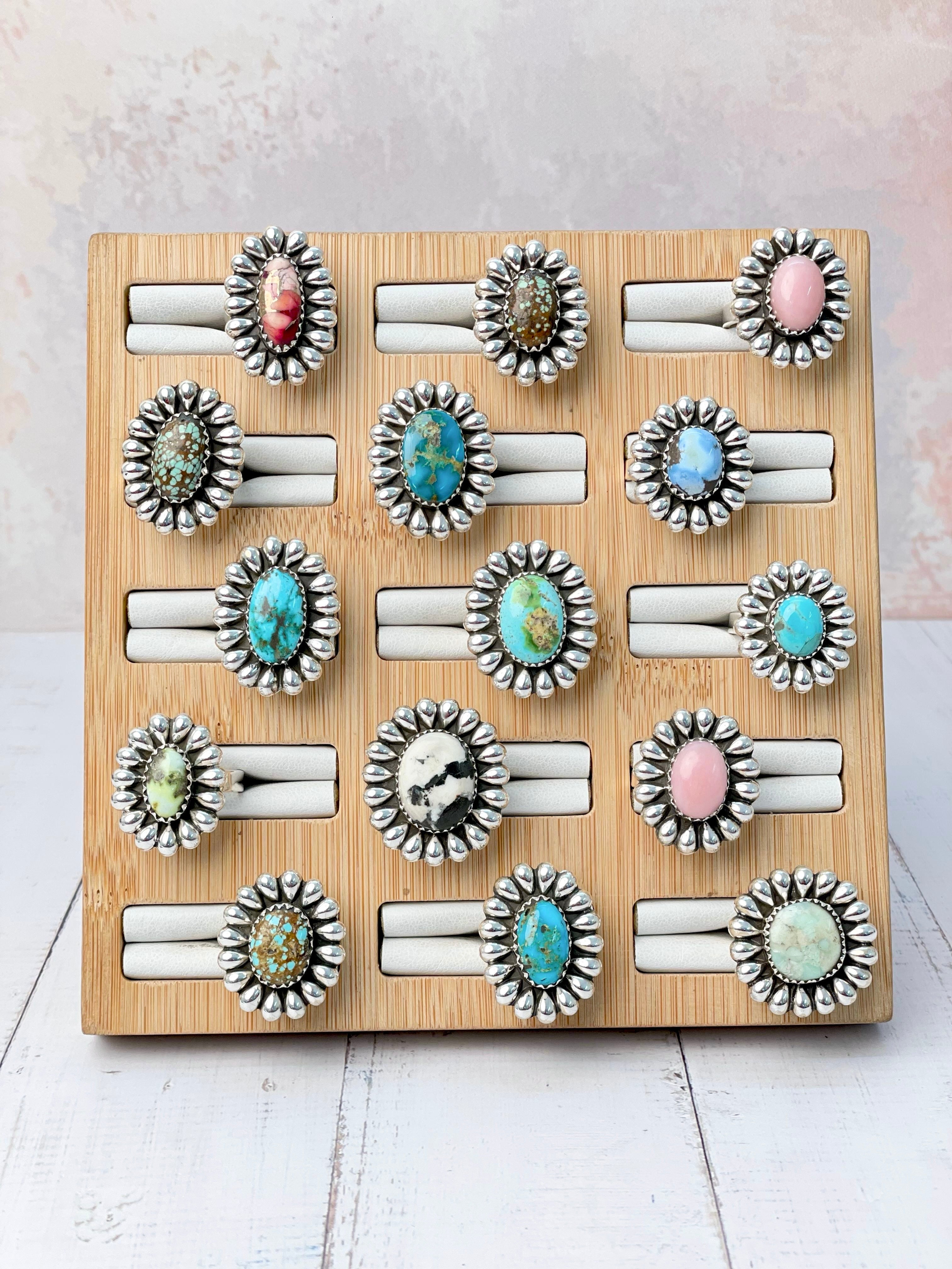 Single Stone Sterling Silver Sunflower Rings-Rings-Krush Kandy, Women's Online Fashion Boutique Located in Phoenix, Arizona (Scottsdale Area)