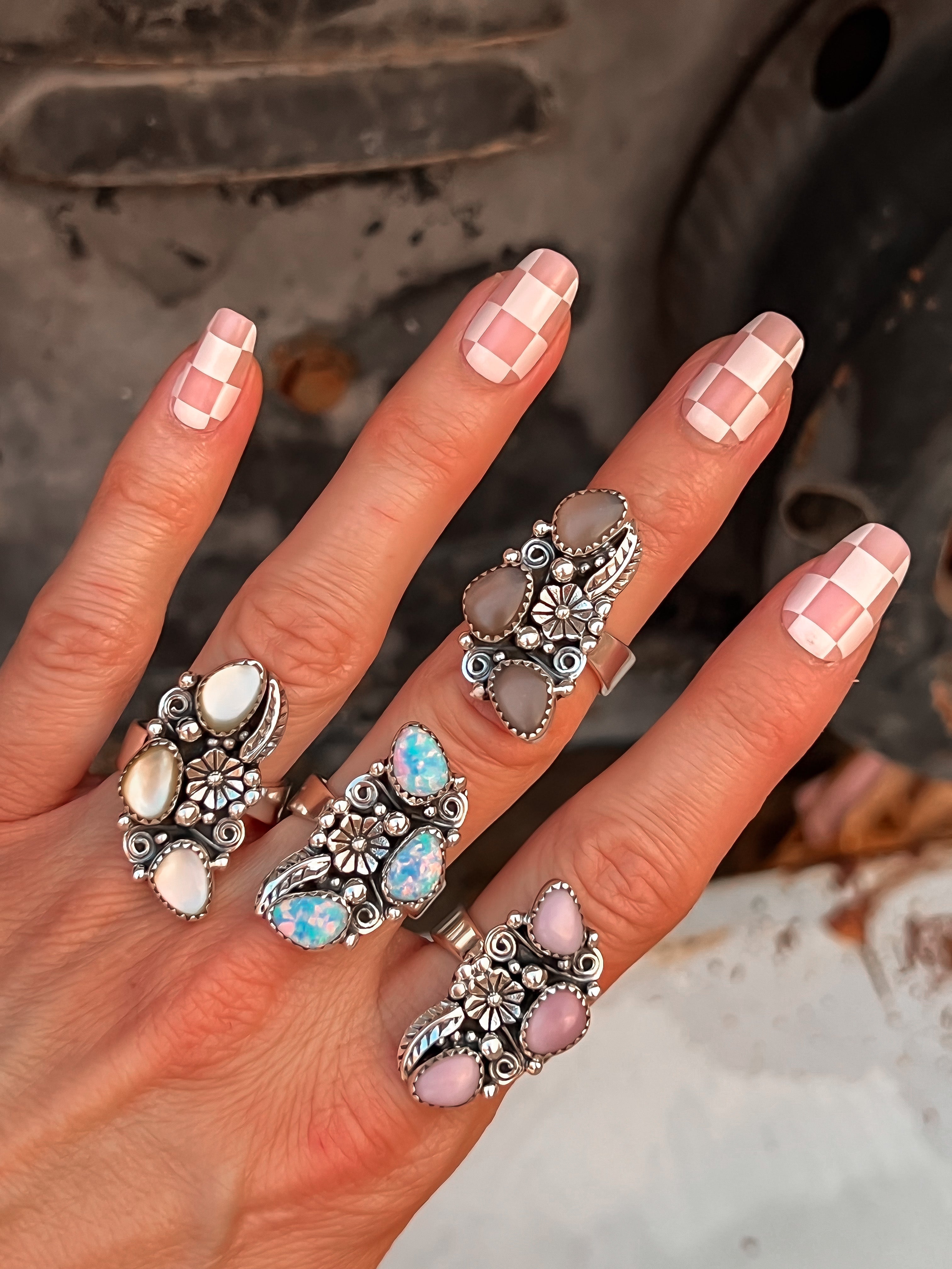 The Henley Triple Stone Flower Ring-Cluster Rings-Krush Kandy, Women's Online Fashion Boutique Located in Phoenix, Arizona (Scottsdale Area)
