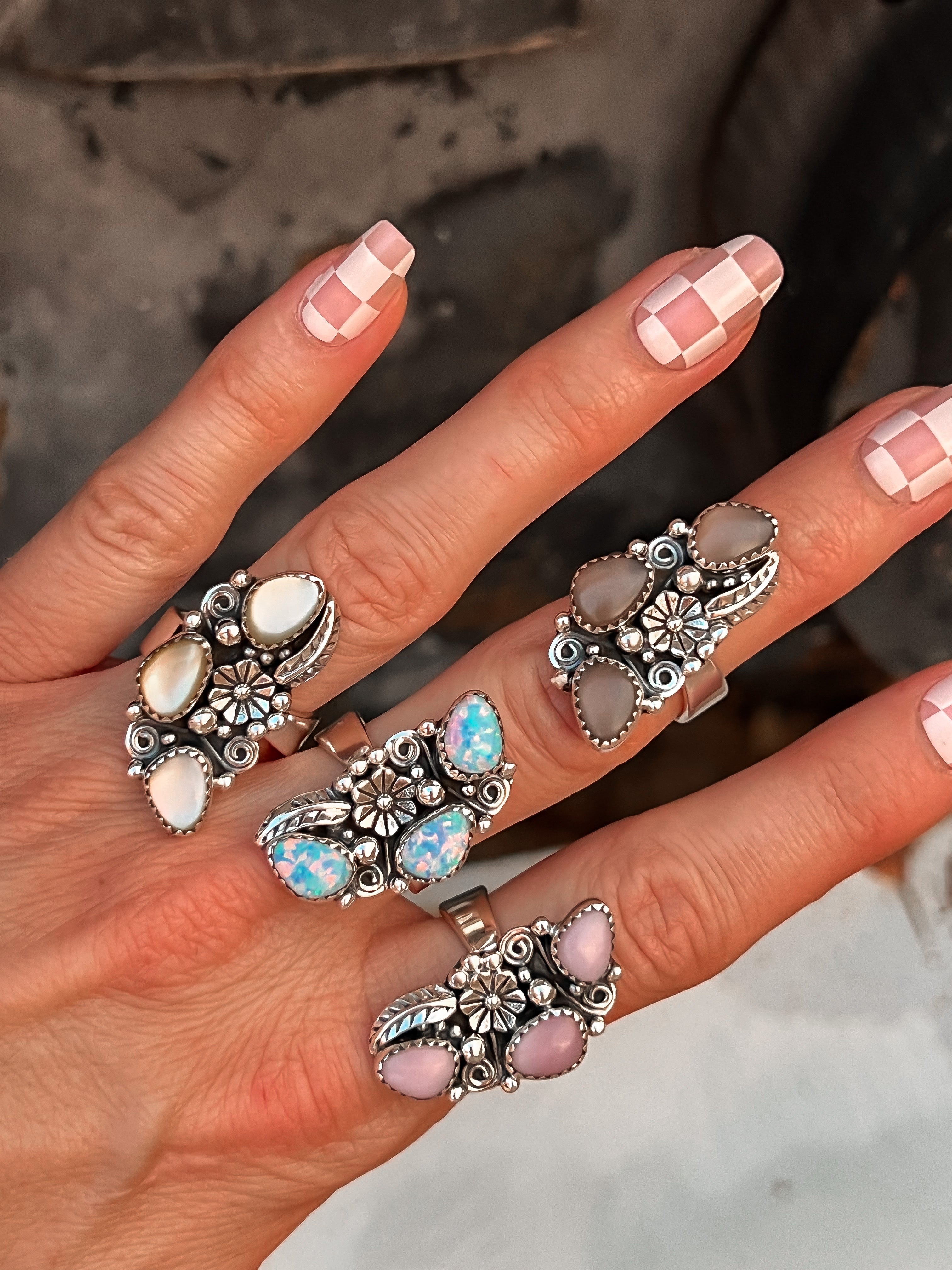 The Henley Triple Stone Flower Ring-Cluster Rings-Krush Kandy, Women's Online Fashion Boutique Located in Phoenix, Arizona (Scottsdale Area)