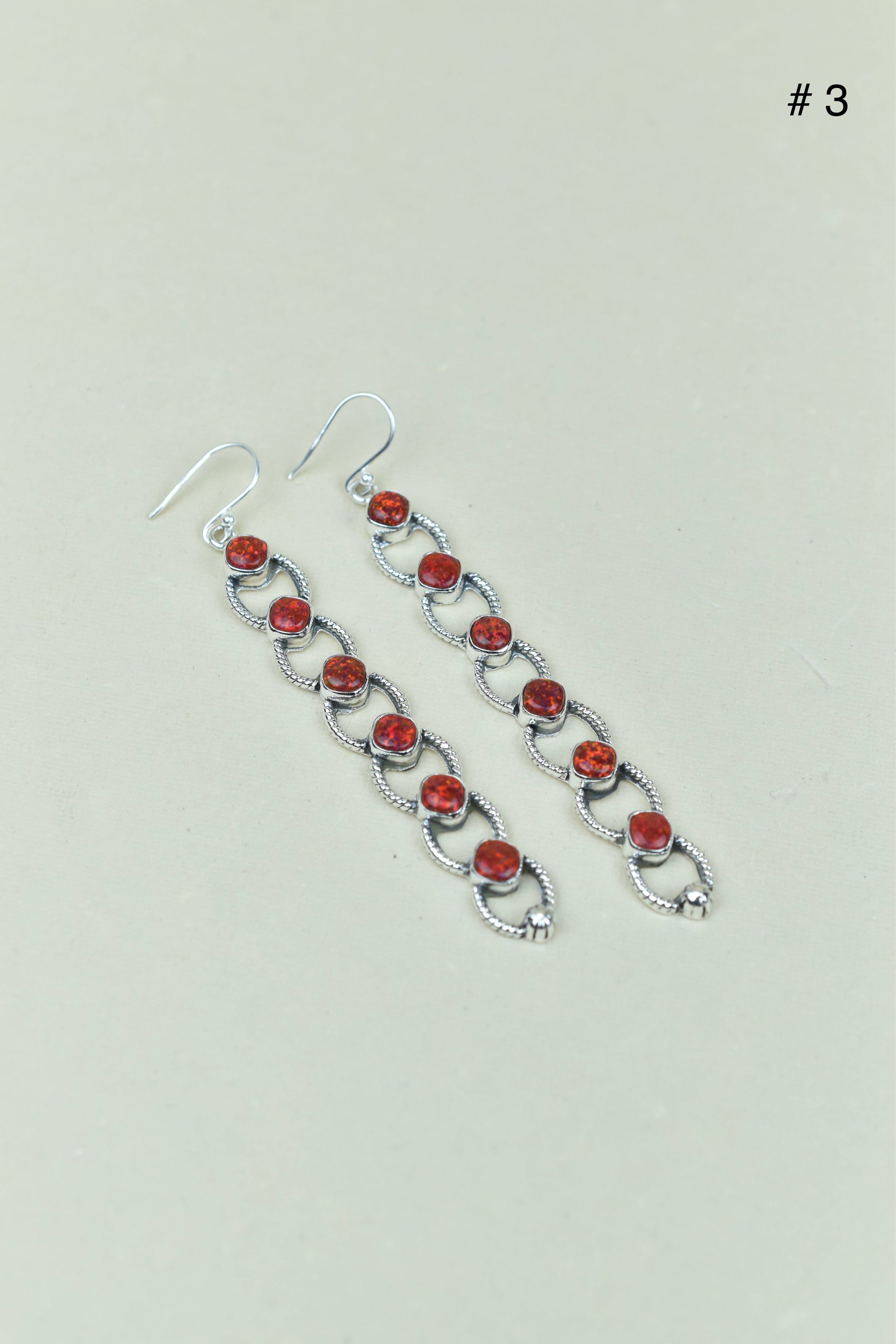 Sterling Silver Six Stone Cascading Earrings-Drop Earrings-Krush Kandy, Women's Online Fashion Boutique Located in Phoenix, Arizona (Scottsdale Area)