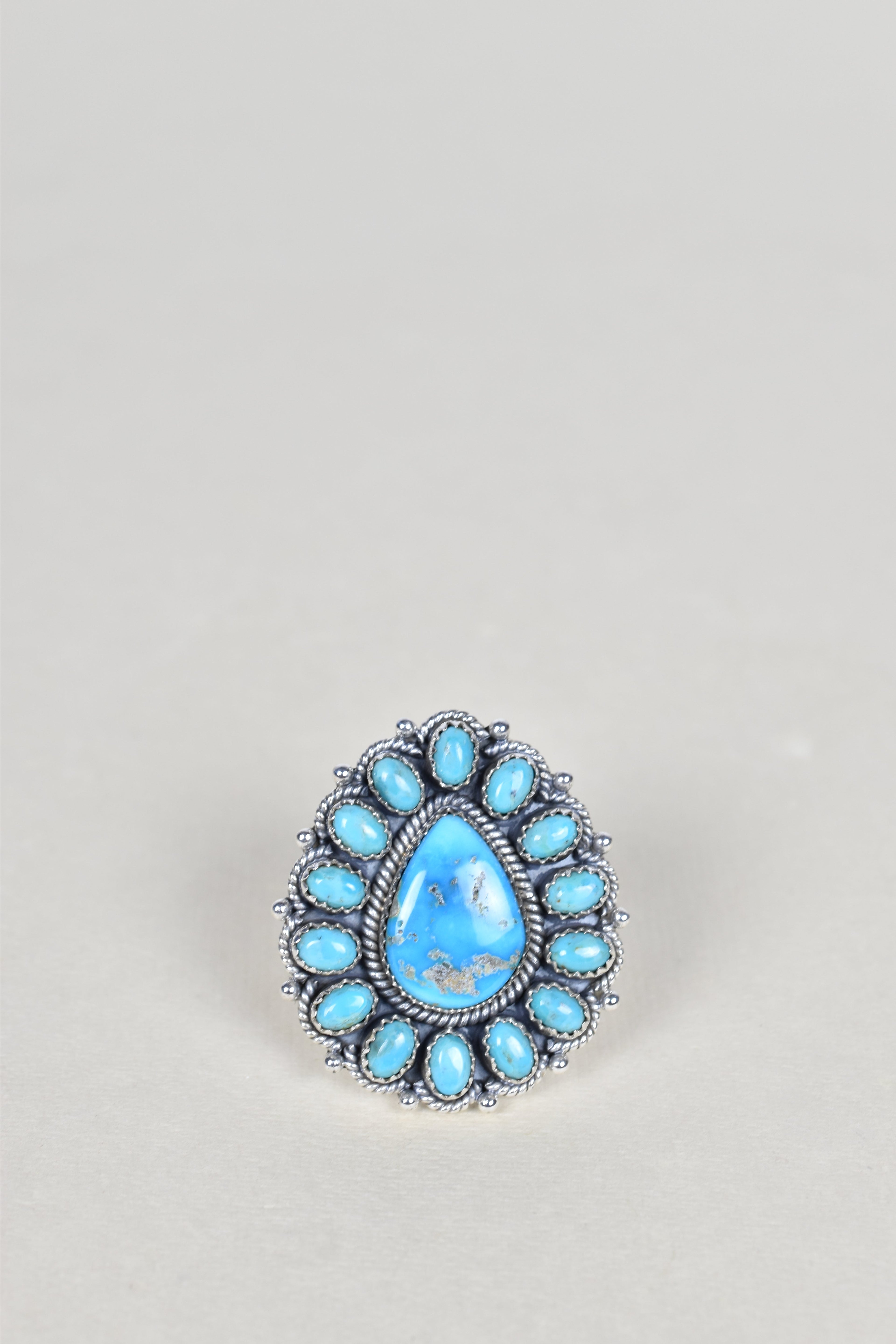Turquoise & Golden Hills One of A Kind Ring-Cluster Rings-Krush Kandy, Women's Online Fashion Boutique Located in Phoenix, Arizona (Scottsdale Area)