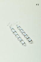Sterling Silver Six Stone Cascading Earrings-Drop Earrings-Krush Kandy, Women's Online Fashion Boutique Located in Phoenix, Arizona (Scottsdale Area)