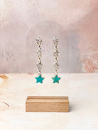 Turquoise and CZ Shooting Star Earrings-Earrings-Krush Kandy, Women's Online Fashion Boutique Located in Phoenix, Arizona (Scottsdale Area)