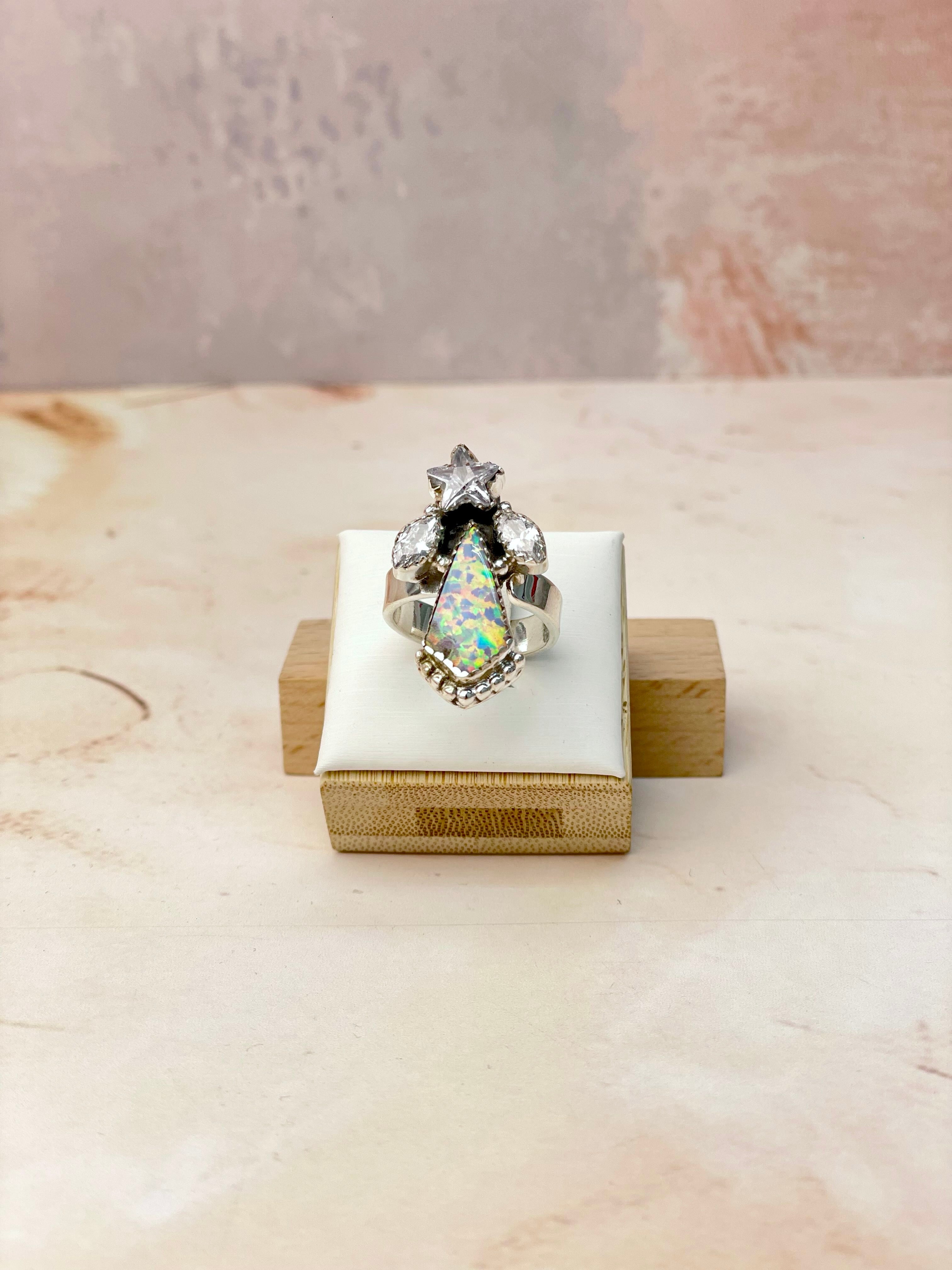 Kite Shaped Opal CZ Rings-Rings-Krush Kandy, Women's Online Fashion Boutique Located in Phoenix, Arizona (Scottsdale Area)