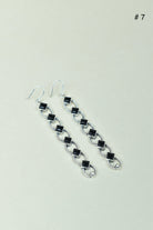 Sterling Silver Six Stone Cascading Earrings-Drop Earrings-Krush Kandy, Women's Online Fashion Boutique Located in Phoenix, Arizona (Scottsdale Area)