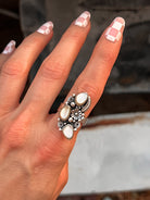 The Henley Triple Stone Flower Ring-Cluster Rings-Krush Kandy, Women's Online Fashion Boutique Located in Phoenix, Arizona (Scottsdale Area)
