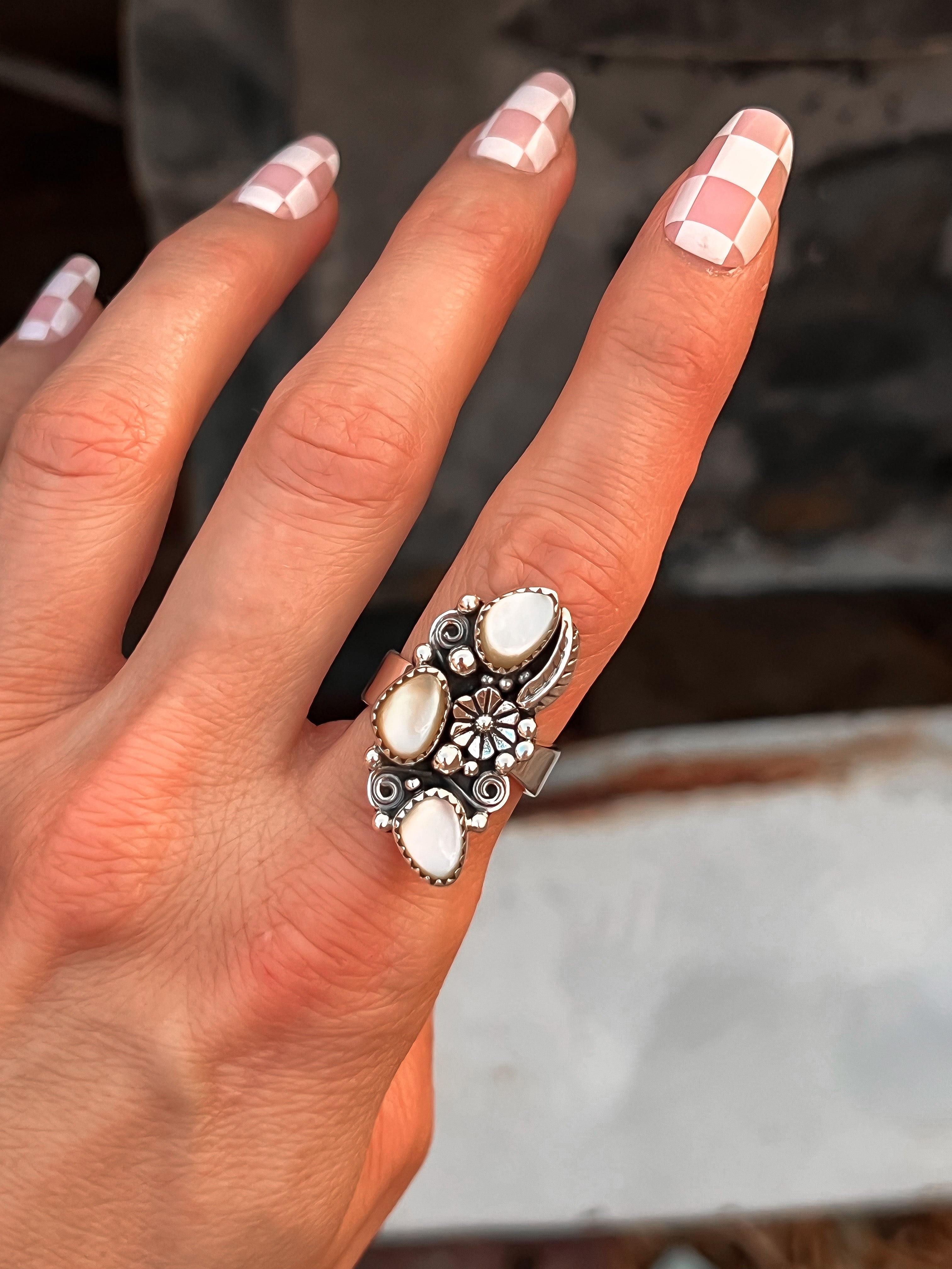 The Henley Triple Stone Flower Ring-Cluster Rings-Krush Kandy, Women's Online Fashion Boutique Located in Phoenix, Arizona (Scottsdale Area)