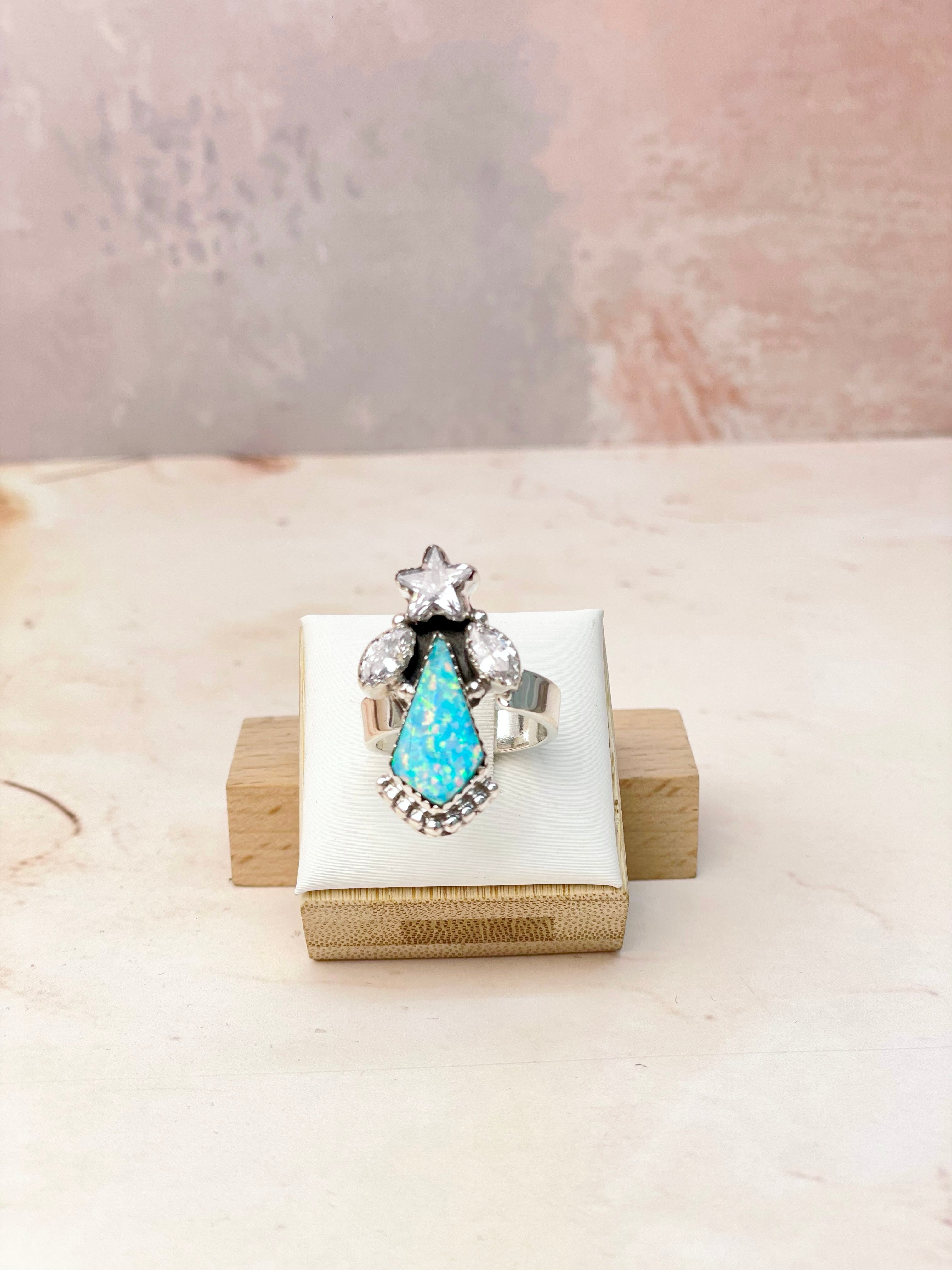 Kite Shaped Opal CZ Rings-Rings-Krush Kandy, Women's Online Fashion Boutique Located in Phoenix, Arizona (Scottsdale Area)
