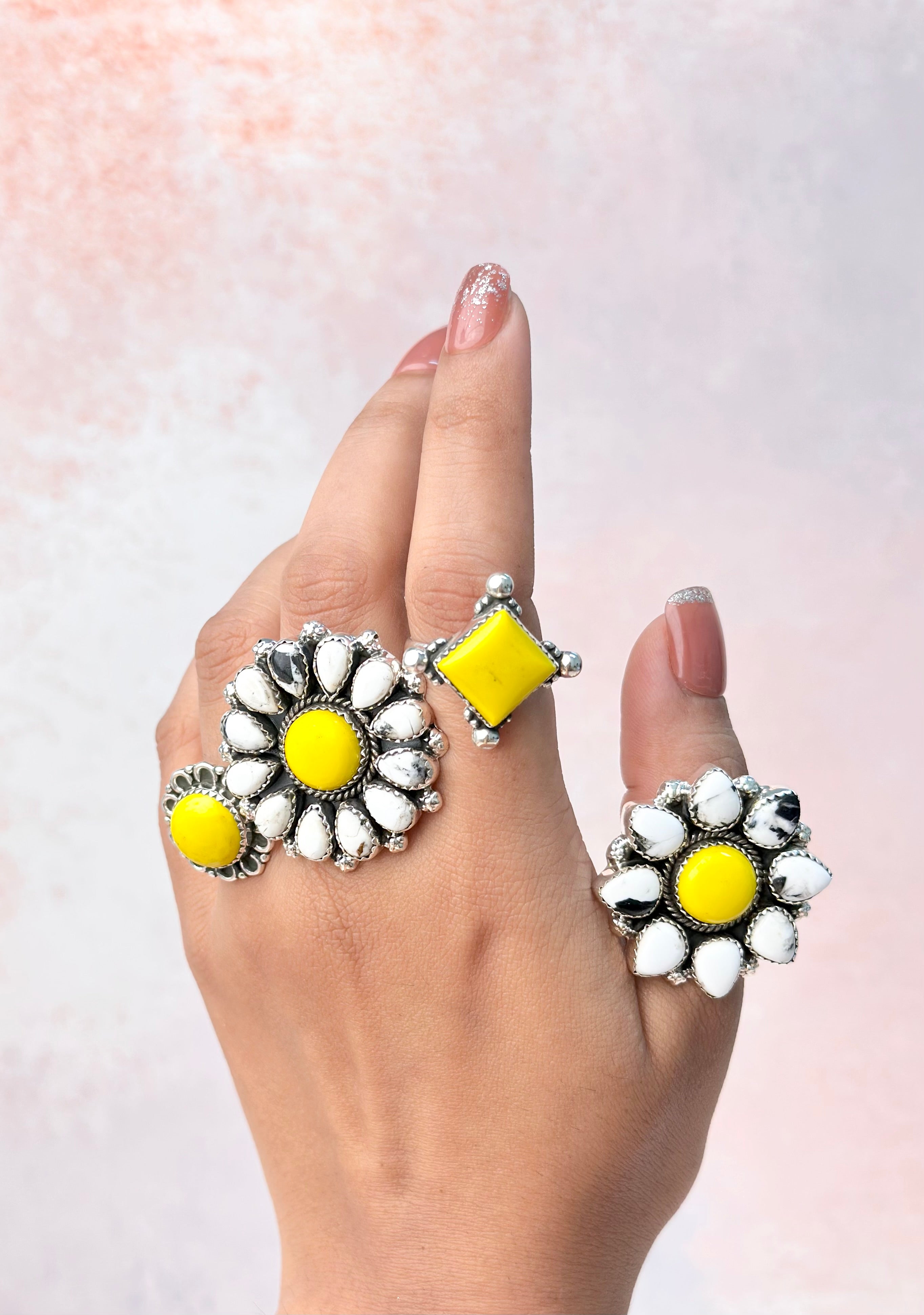 Yellow Rosarita Sunshine Rings-Rings-Krush Kandy, Women's Online Fashion Boutique Located in Phoenix, Arizona (Scottsdale Area)
