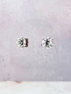 Boho Bar Studs with Delicate Half Daisy Accents-Earrings-Krush Kandy, Women's Online Fashion Boutique Located in Phoenix, Arizona (Scottsdale Area)