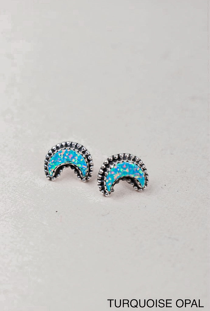 Dainty Crescent Moon Beam Earrings-Stud Earrings-Krush Kandy, Women's Online Fashion Boutique Located in Phoenix, Arizona (Scottsdale Area)
