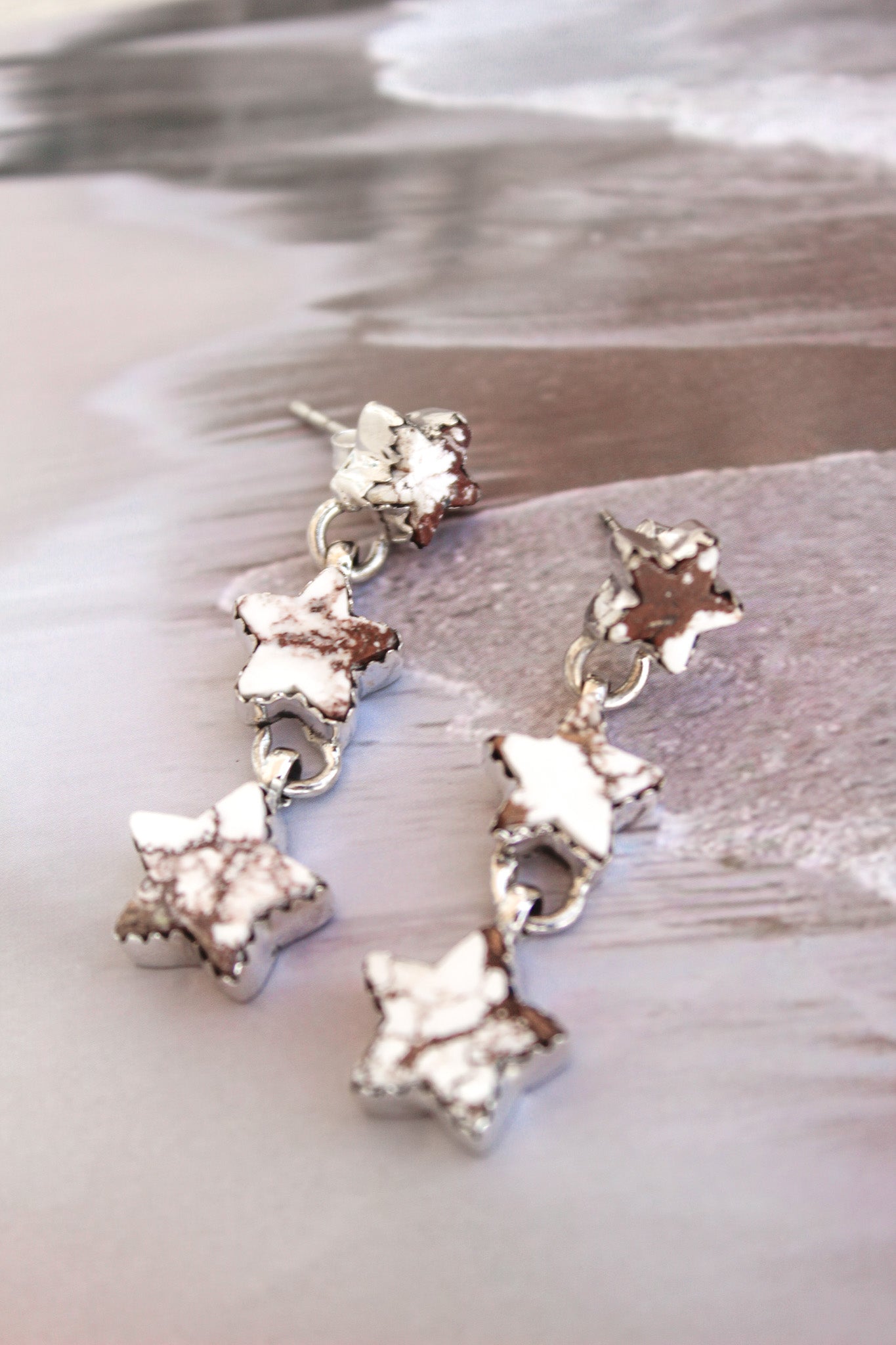 Star Trio Stone Drop Earrings-Drop Earrings-Krush Kandy, Women's Online Fashion Boutique Located in Phoenix, Arizona (Scottsdale Area)