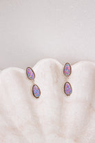 Sterling Silver Stone Drop Slab Earrings-Drop Earrings-Krush Kandy, Women's Online Fashion Boutique Located in Phoenix, Arizona (Scottsdale Area)
