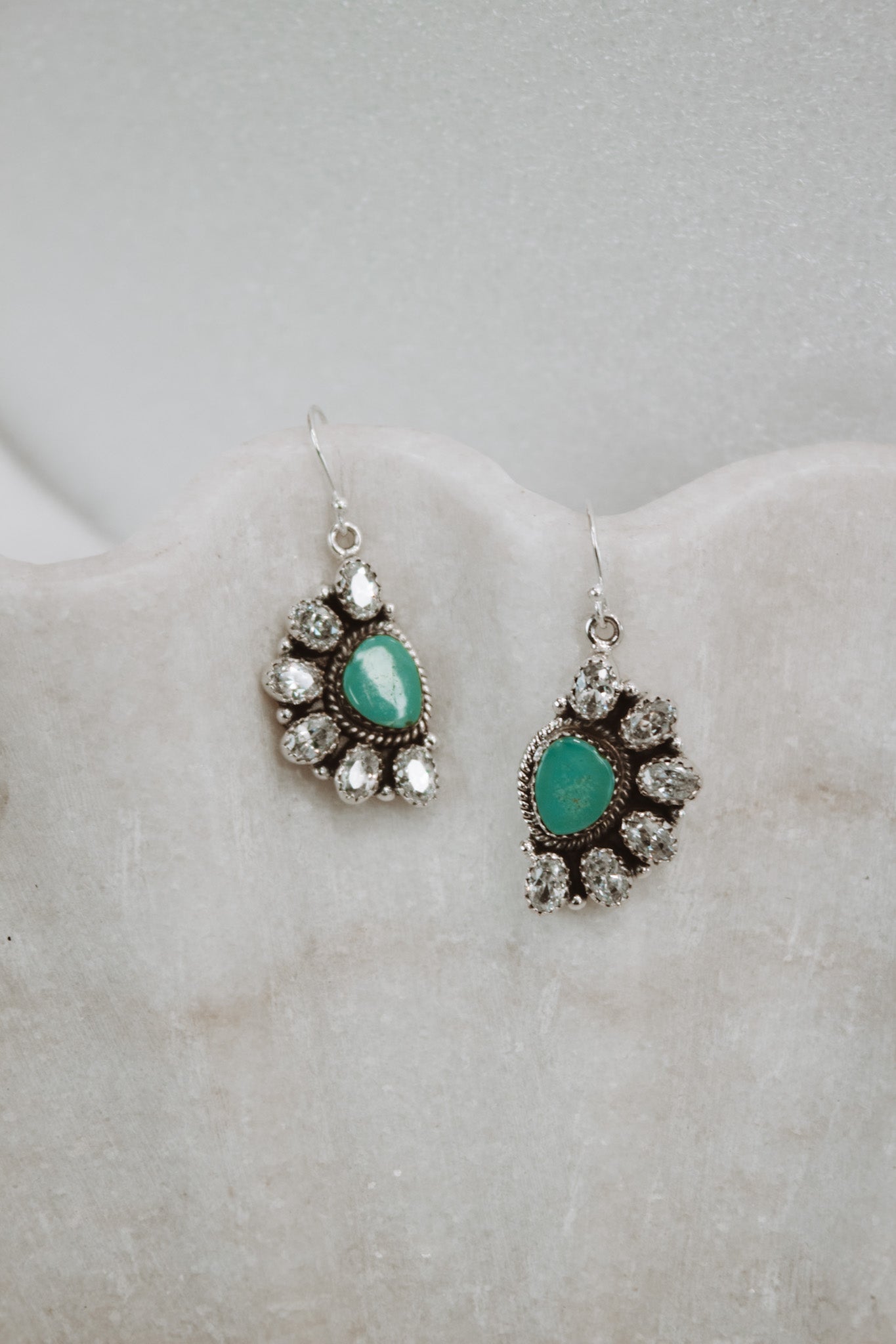 Half Opal Cluster Stone Earrings-Stud Earrings-Krush Kandy, Women's Online Fashion Boutique Located in Phoenix, Arizona (Scottsdale Area)