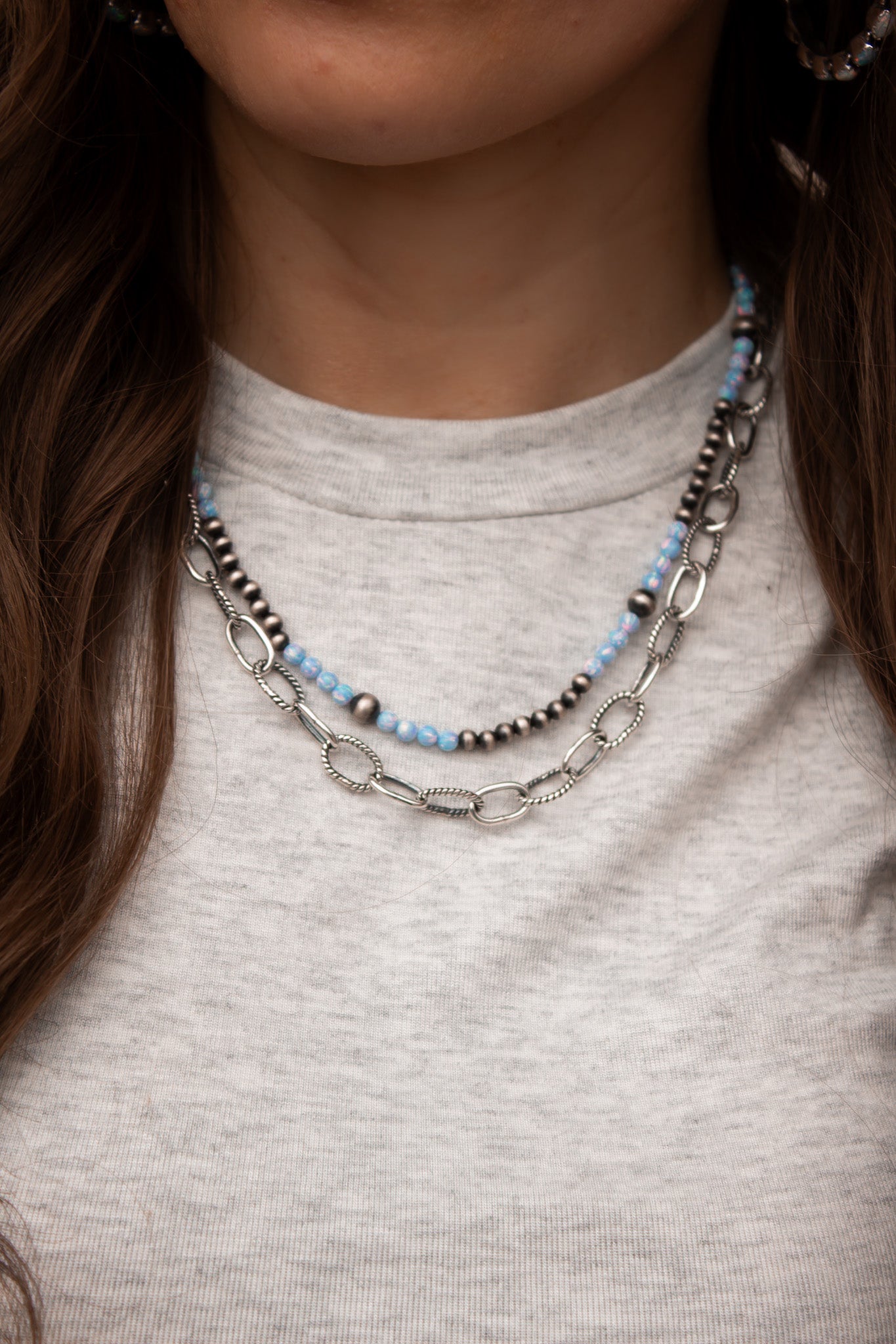Sterling Silver Duo Chain Necklace & Bracelet MADE TO ORDER-Chain Necklaces-Krush Kandy, Women's Online Fashion Boutique Located in Phoenix, Arizona (Scottsdale Area)