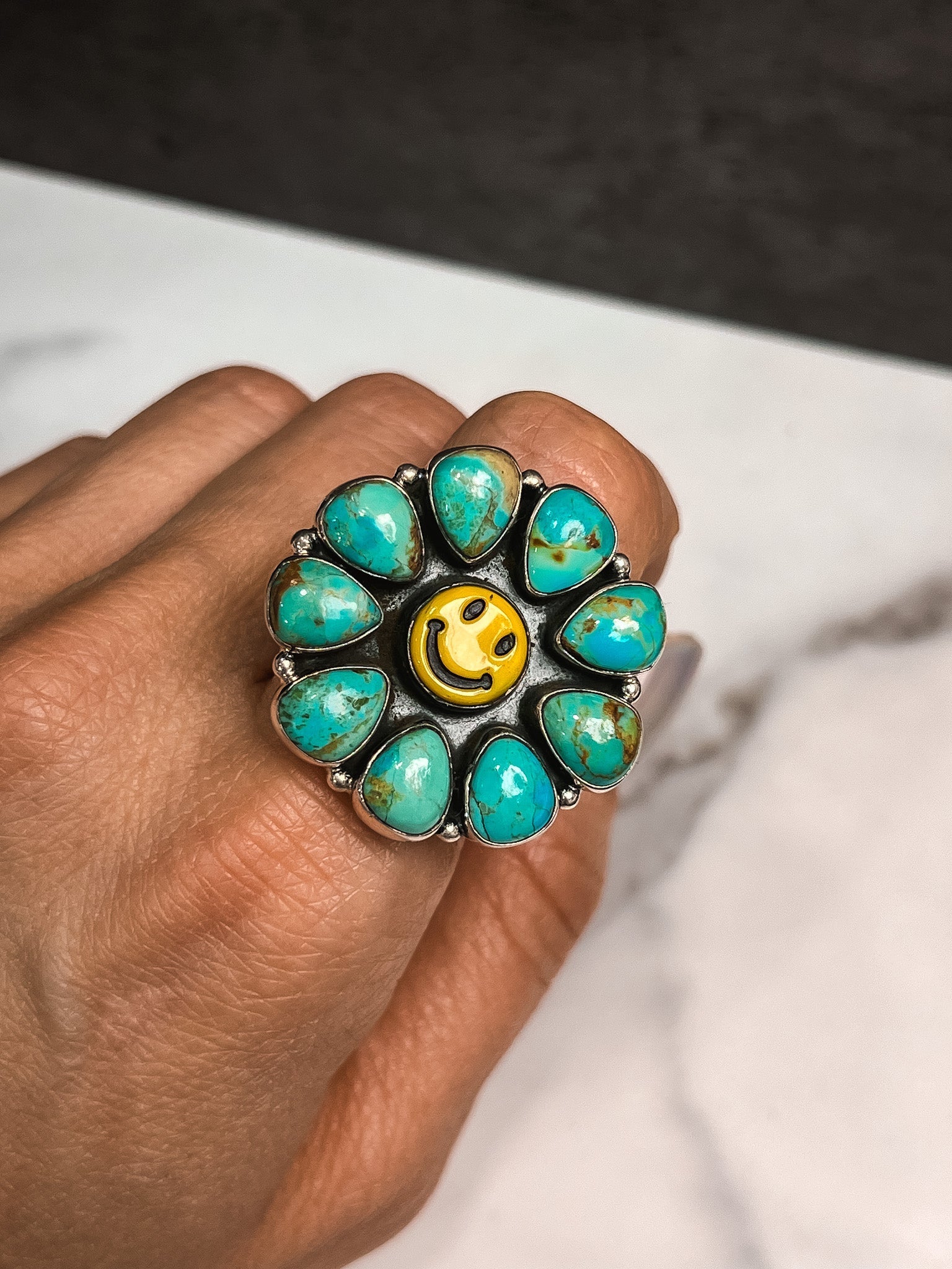 Smiley Blossom Cluster Pendant & Ring | MADE TO ORDER-Ring Sizers-Krush Kandy, Women's Online Fashion Boutique Located in Phoenix, Arizona (Scottsdale Area)