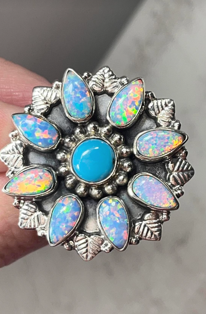 Oh My Opal Cluster Leaf Rings | PREORDER NOW OPEN-Cluster Rings-Krush Kandy, Women's Online Fashion Boutique Located in Phoenix, Arizona (Scottsdale Area)