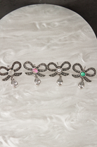 Stone Drop Bow Stud Earrings-Stud Earrings-Krush Kandy, Women's Online Fashion Boutique Located in Phoenix, Arizona (Scottsdale Area)