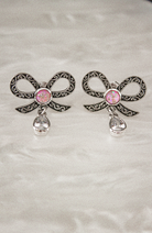 Stone Drop Bow Stud Earrings-Stud Earrings-Krush Kandy, Women's Online Fashion Boutique Located in Phoenix, Arizona (Scottsdale Area)