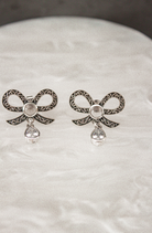 Stone Drop Bow Stud Earrings-Stud Earrings-Krush Kandy, Women's Online Fashion Boutique Located in Phoenix, Arizona (Scottsdale Area)