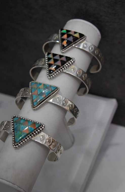 Stone Cut Sterling Stamped Cuff-Chain Bracelets-Krush Kandy, Women's Online Fashion Boutique Located in Phoenix, Arizona (Scottsdale Area)