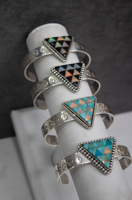Stone Cut Sterling Stamped Cuff-Chain Bracelets-Krush Kandy, Women's Online Fashion Boutique Located in Phoenix, Arizona (Scottsdale Area)