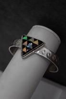 Stone Cut Sterling Stamped Cuff-Chain Bracelets-Krush Kandy, Women's Online Fashion Boutique Located in Phoenix, Arizona (Scottsdale Area)