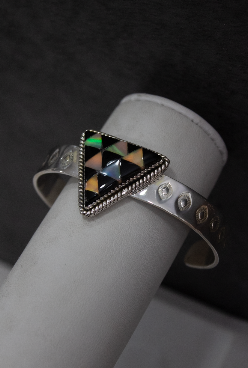 Stone Cut Sterling Stamped Cuff-Chain Bracelets-Krush Kandy, Women's Online Fashion Boutique Located in Phoenix, Arizona (Scottsdale Area)