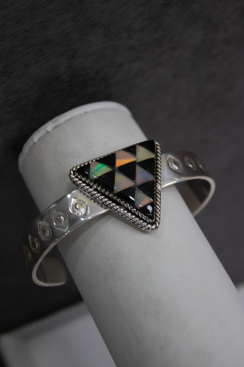 Stone Cut Sterling Stamped Cuff-Chain Bracelets-Krush Kandy, Women's Online Fashion Boutique Located in Phoenix, Arizona (Scottsdale Area)