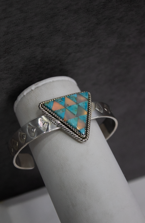 Stone Cut Sterling Stamped Cuff-Chain Bracelets-Krush Kandy, Women's Online Fashion Boutique Located in Phoenix, Arizona (Scottsdale Area)
