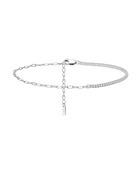 Cubic Zirconia Minimalist Asymmetrical Chain Anklet-Bracelets-Krush Kandy, Women's Online Fashion Boutique Located in Phoenix, Arizona (Scottsdale Area)
