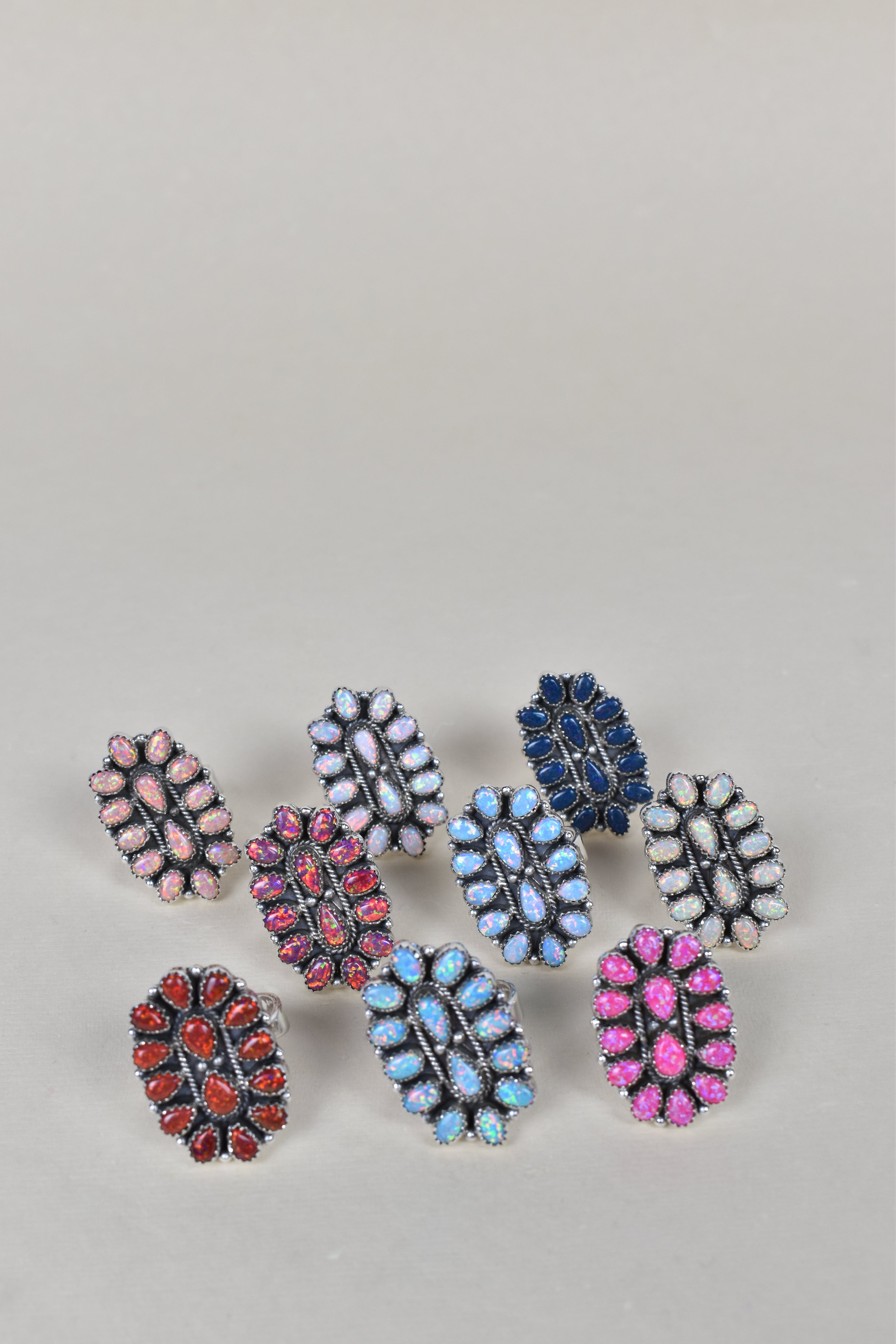 Dainty Long Blossom Cluster Opal Ring-Cluster Rings-Krush Kandy, Women's Online Fashion Boutique Located in Phoenix, Arizona (Scottsdale Area)