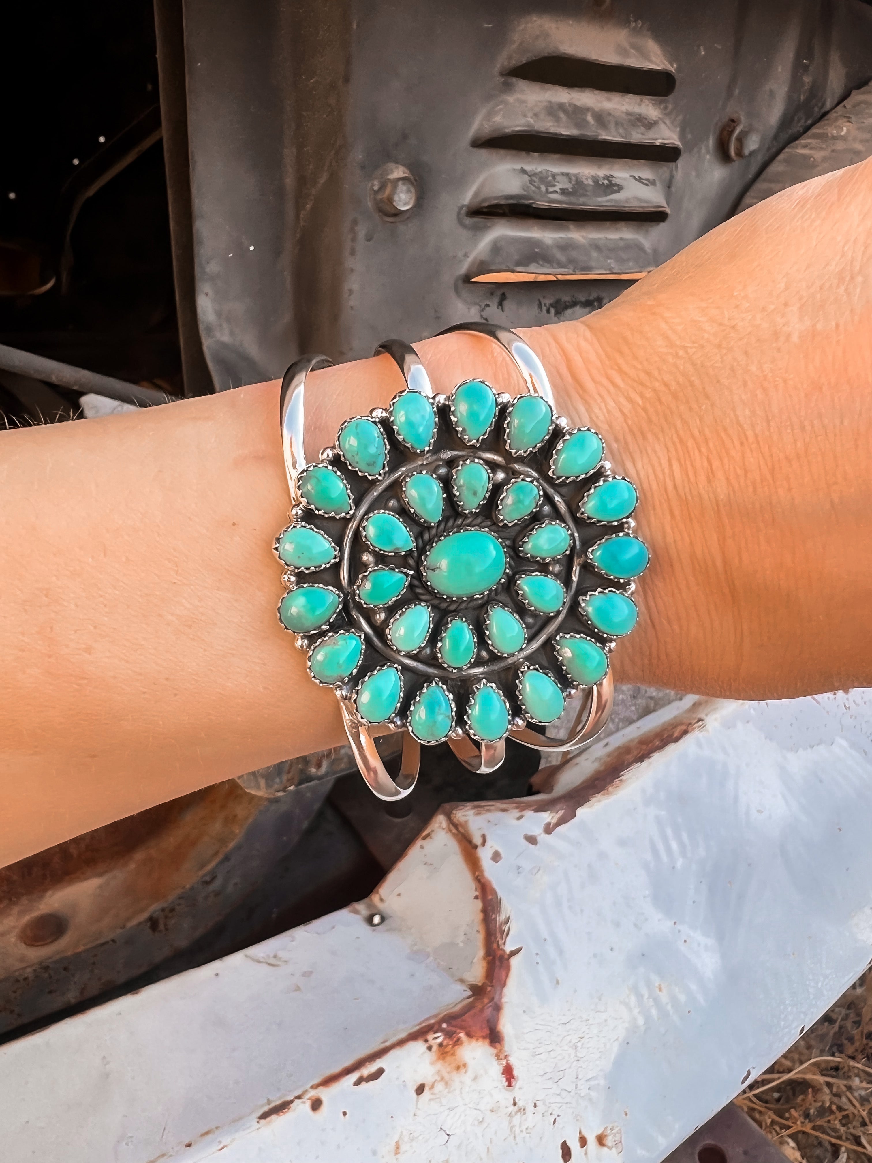 Large Blossom Sterling Silver Cuff | PREORDER-Cuffs-Krush Kandy, Women's Online Fashion Boutique Located in Phoenix, Arizona (Scottsdale Area)