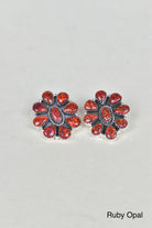 Stone Blossom Sterling Silver Earrings-Stud Earrings-Krush Kandy, Women's Online Fashion Boutique Located in Phoenix, Arizona (Scottsdale Area)