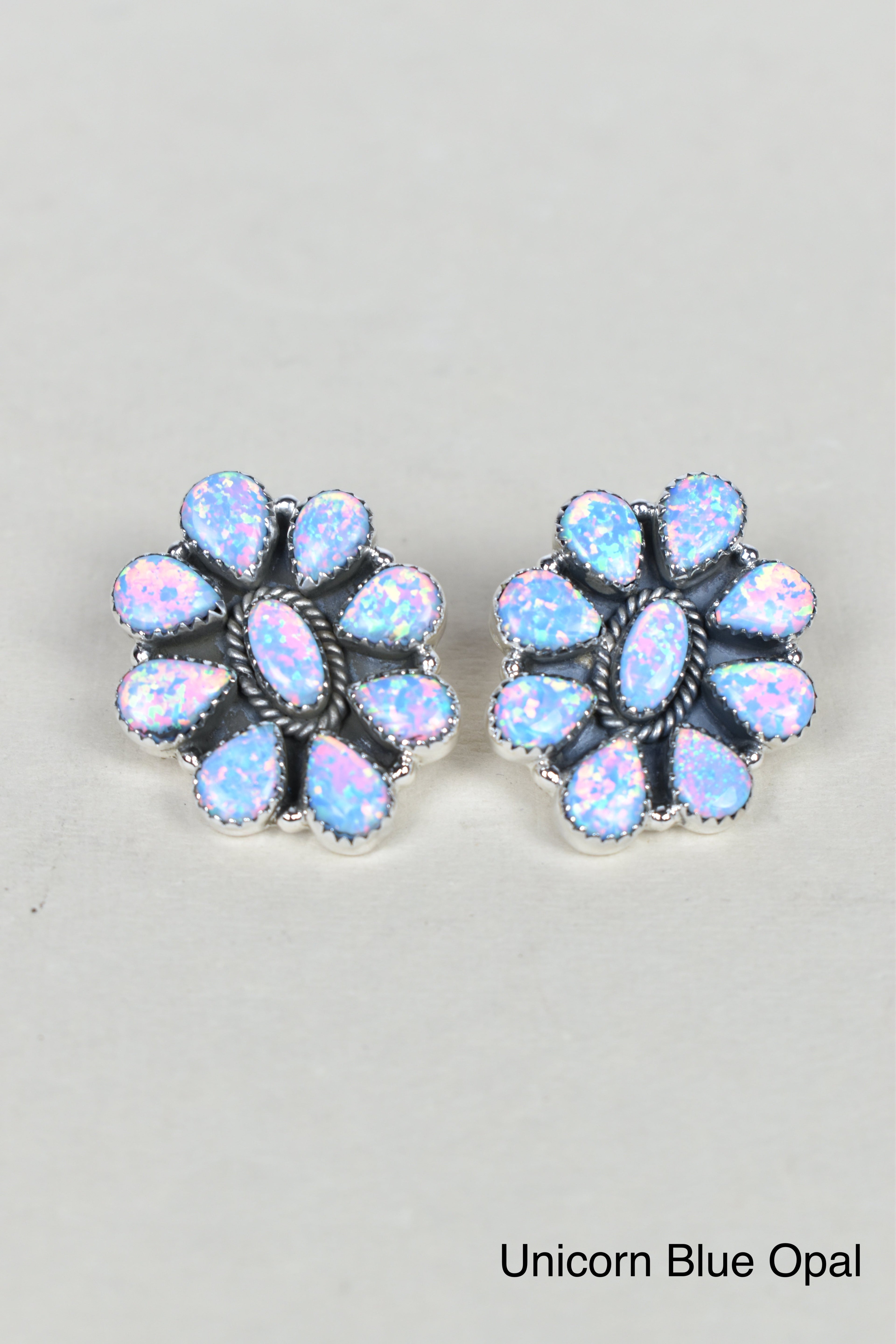 Stone Blossom Sterling Silver Earrings-Stud Earrings-Krush Kandy, Women's Online Fashion Boutique Located in Phoenix, Arizona (Scottsdale Area)